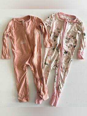 Kyte Baby & Posh Peanut Bamboo Bundle Footless Pajamas Size 6-9 & 6-12